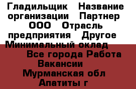 Гладильщик › Название организации ­ Партнер, ООО › Отрасль предприятия ­ Другое › Минимальный оклад ­ 20 000 - Все города Работа » Вакансии   . Мурманская обл.,Апатиты г.